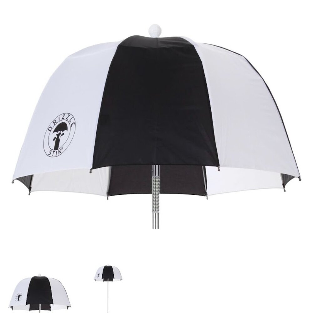 DrizzleStik Golf Club/Bag Umbrella Flex Version Black & White-Golf Accessory NEW - Picture 2 of 4